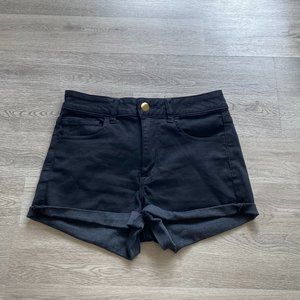 American Eagle Black Hi-Rise Shorts 8
